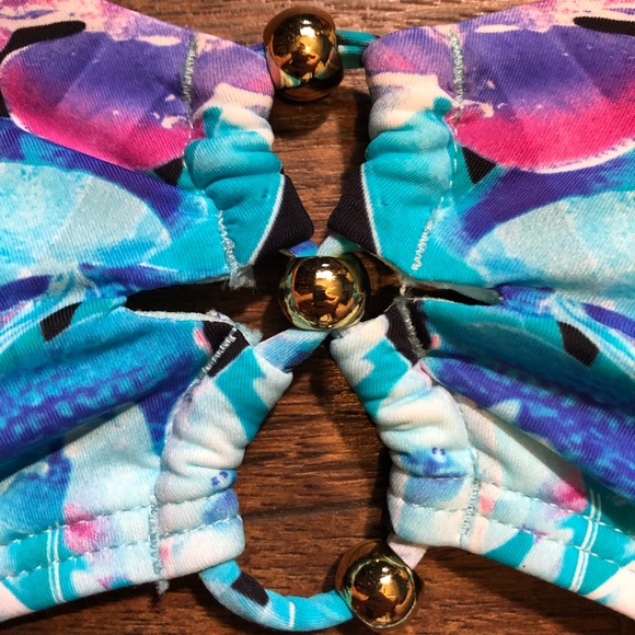 NWT Bar III Embellished Bikini Top M - Picture 3 of 5